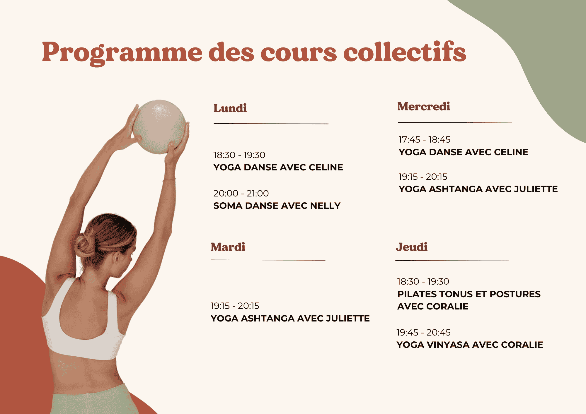 PLANNING STUDIO YOGA PILATES SALON DE PROVENCE